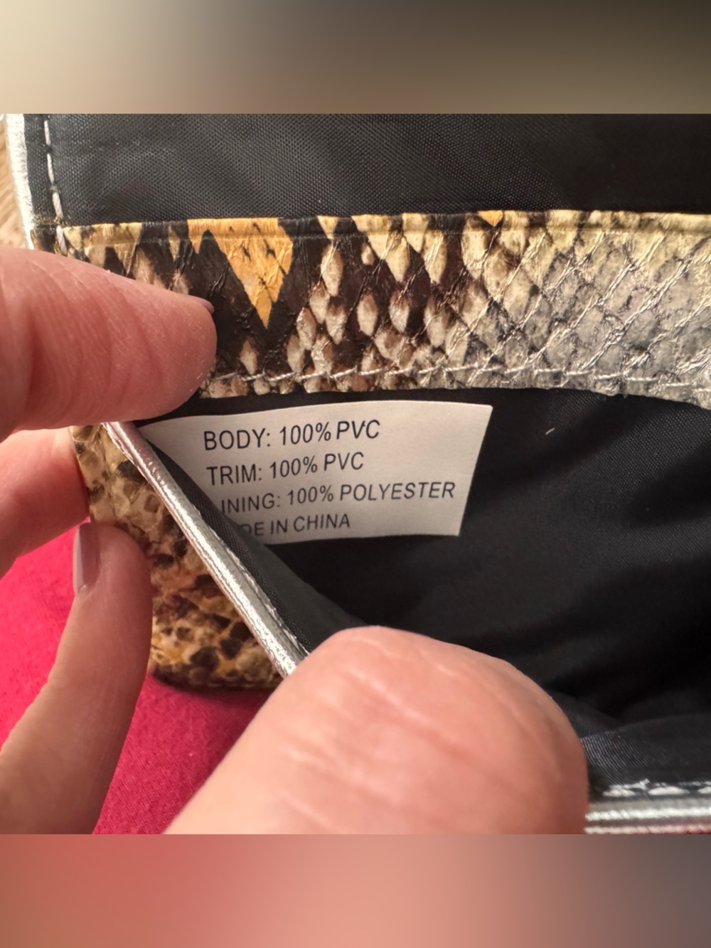 Steve Madden Silver Logo Plate Snake Print Wallet Tan & Brown - Picture 11 of 13